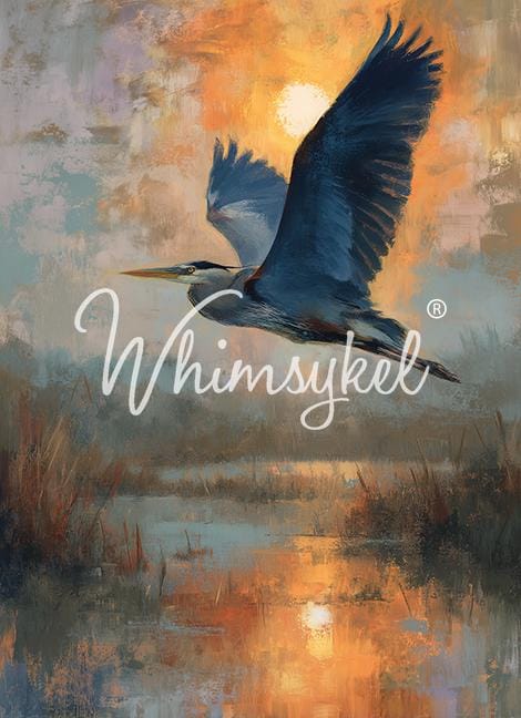 WINGS of DAWN | NEW! | Large Decoupage Tissue Paper | Furniture | Arts & Crafts | 21x29 | Whimsykel Designs | graceful heron