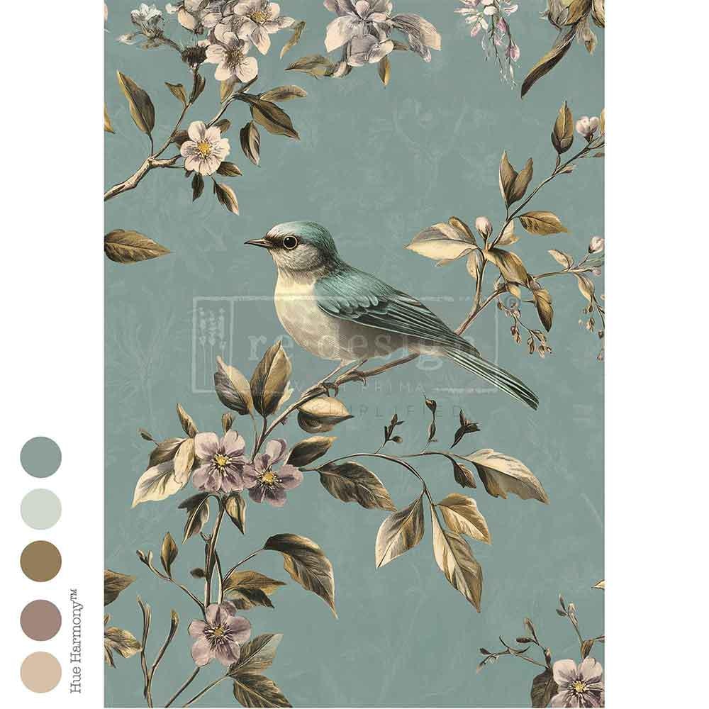 BLUE SONG | Decoupage Paper for Furniture | 23.4"x33.1"| Redesign with Prima