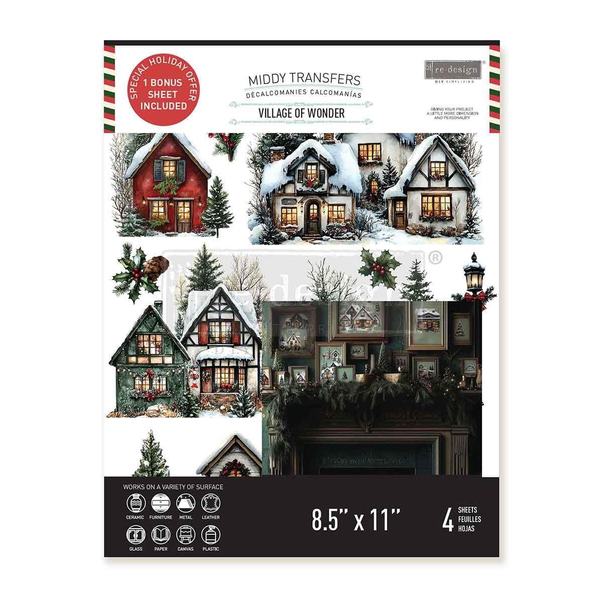VILLAGE OF WONDER | Middy Transfers | Redesign With Prima | Rub on Transfers | Furniture | Arts & Crafts | 4 sheets-8.5" x 11"