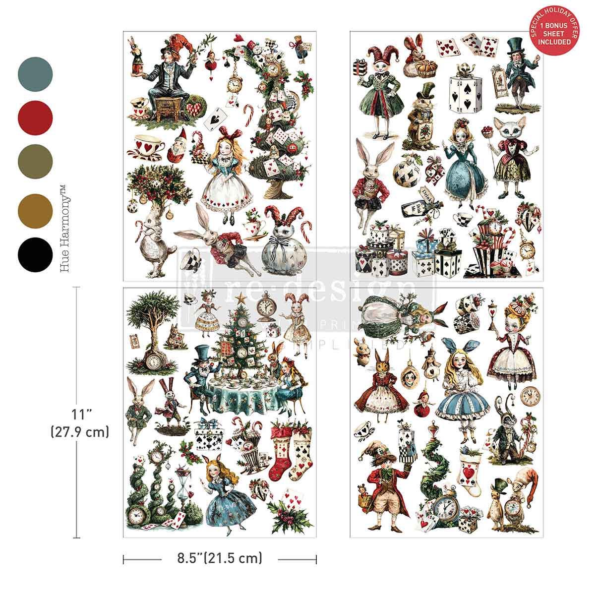 WHIMSICAL HOLIDAY DREAMS | Middy Transfers | Redesign With Prima | Rub on Transfers | Furniture | Arts & Crafts | 4 sheets-8.5" x 11"