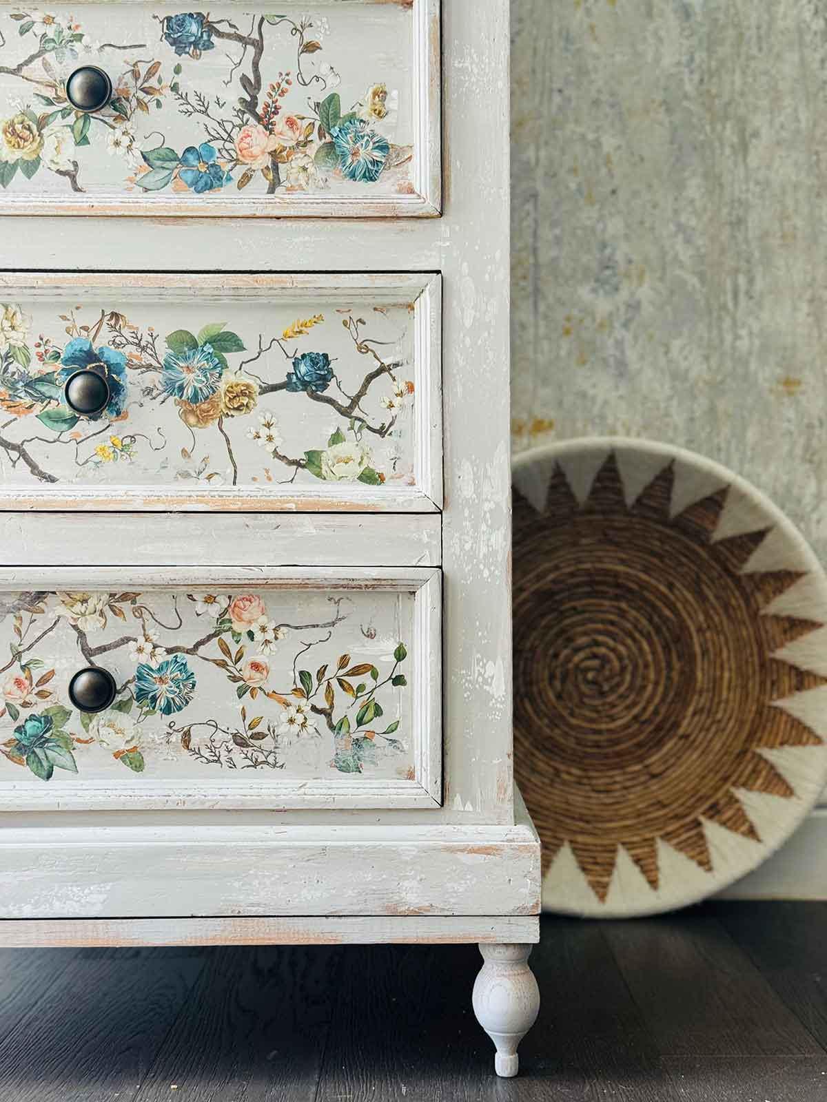 BLUE VINE | Decor Transfers | Redesign With Prima | Rub on Transfers | Furniture | Arts & Crafts | 24"X35", cut into 4 sheets