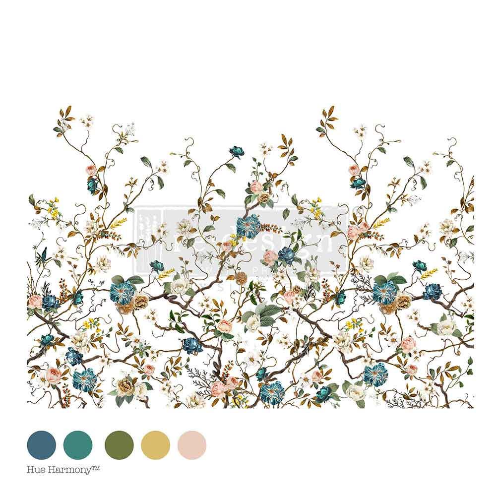 BLUE VINE | Decor Transfers | Redesign With Prima | Rub on Transfers | Furniture | Arts & Crafts | 24"X35", cut into 4 sheets