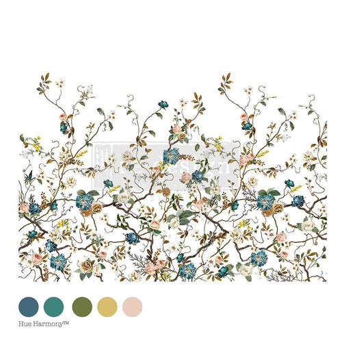 BLUE VINE | Decor Transfers | Redesign With Prima | Rub on Transfers | Furniture | Arts & Crafts | 24"X35", cut into 4 sheets Redesign with Prima