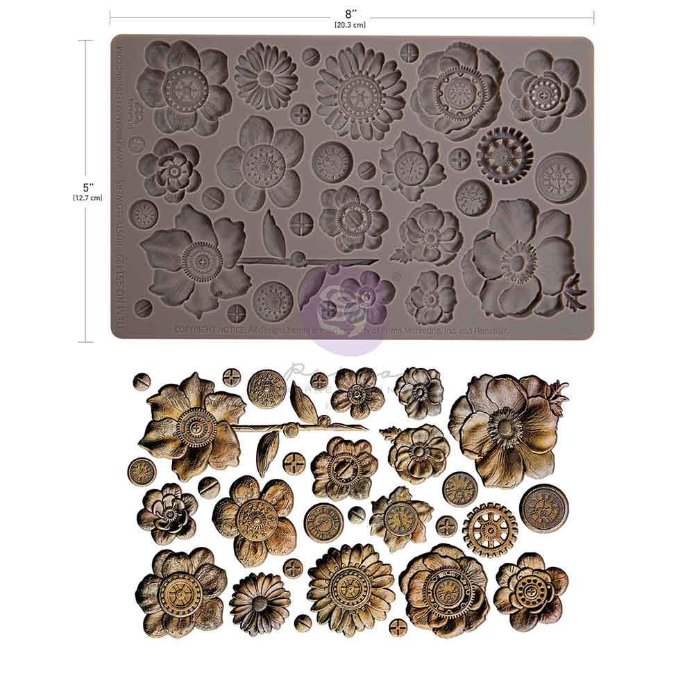 Rusty Flowers - Resin Mould 5"x8"