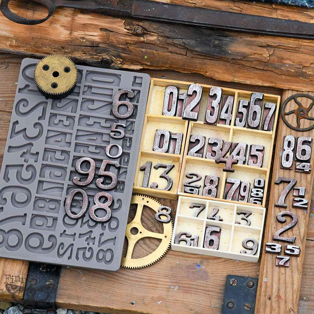 Letterpress Numbers - Resin Mould 5"x8"