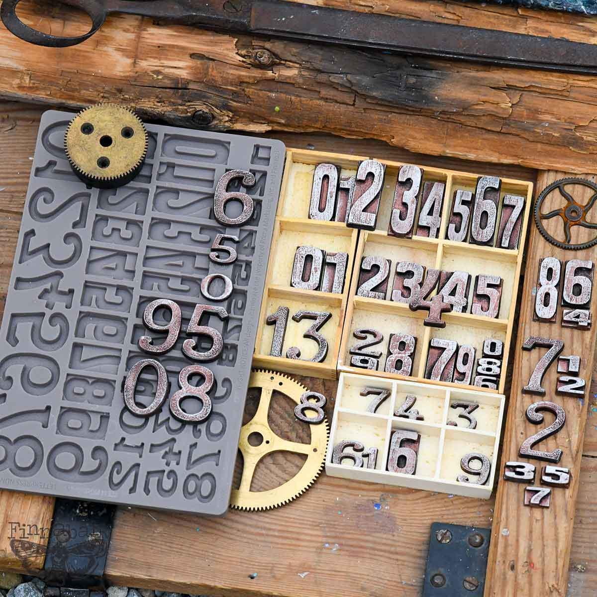 Letterpress Numbers - Resin Mould 5"x8"