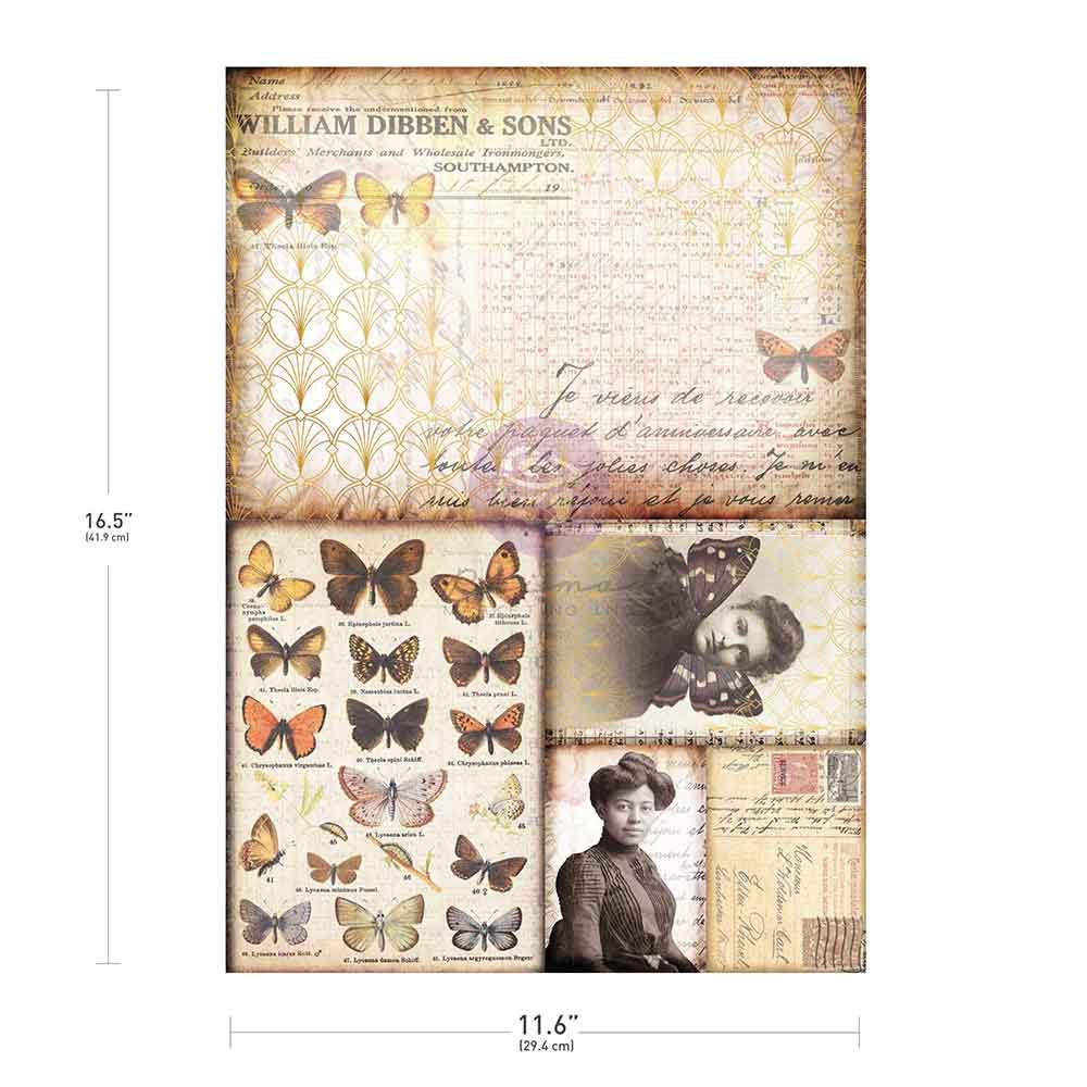 SOUTHAMPTON BUTTERFLIES | A3 Decoupage Paper | Furniture | Arts & Crafts | 11.7"X16.5"; 1 sheet | Redesign with Prima | layered butterflies