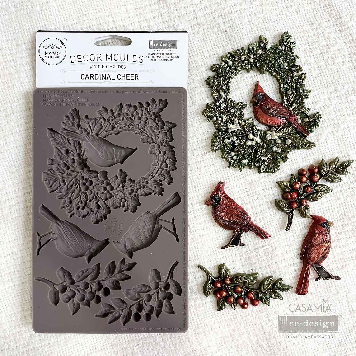 Cardinal Cheer  - Resin Mould 5"x8"