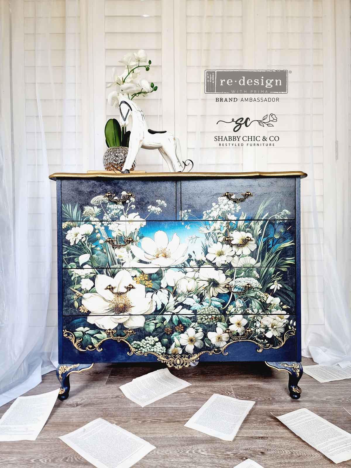 Contrast Of Night And Petal | A1 Decoupage Paper | Furniture | Arts & Crafts | 23.4"x33.1"| Redesign with Prima