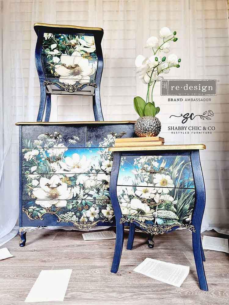 Contrast Of Night And Petal | A1 Decoupage Paper | Furniture | Arts & Crafts | 23.4"x33.1"| Redesign with Prima