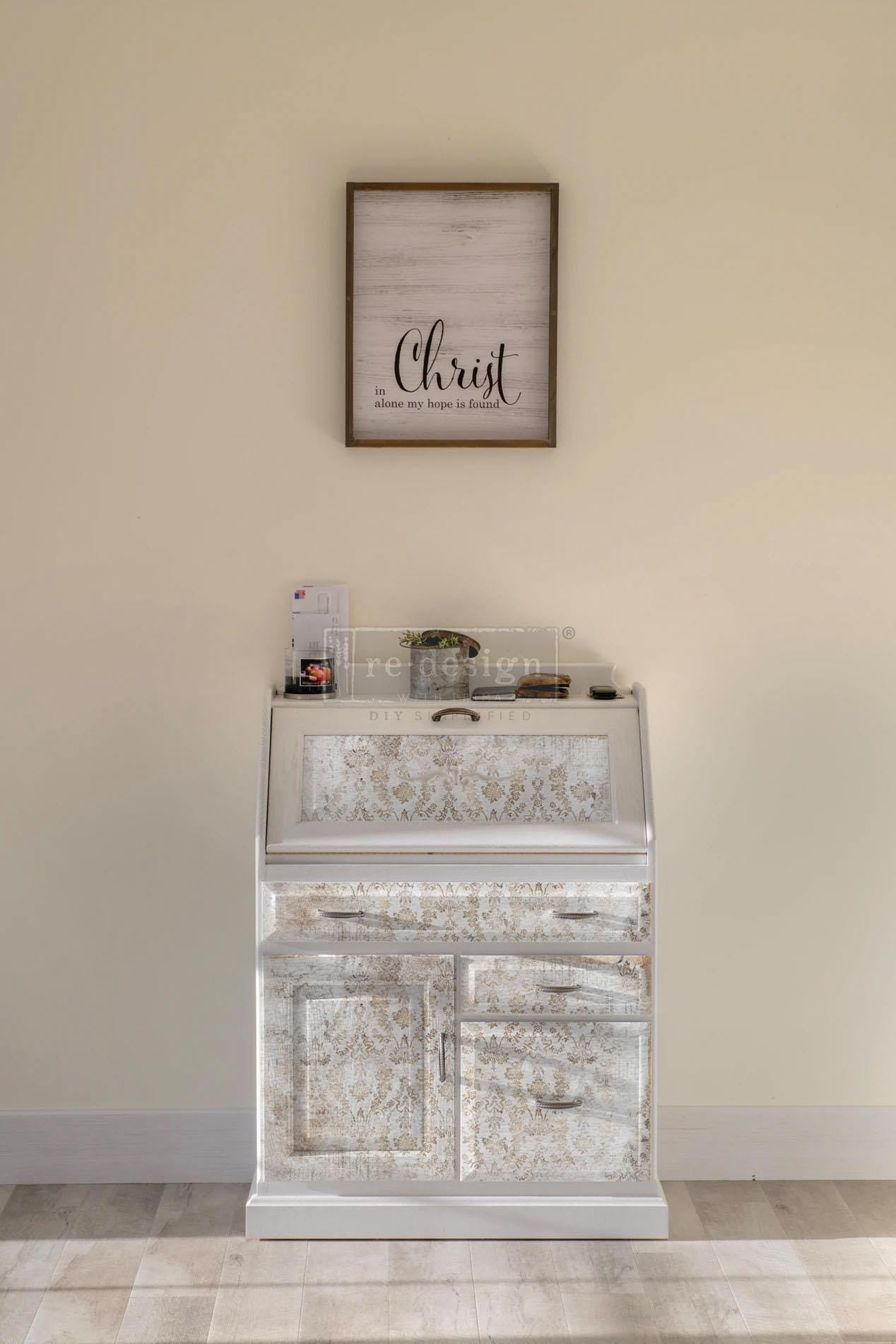 WASHED DAMASK | Decoupage Decor Tissue Paper for Furniture | 19.5"x30" | Redesign with Prima