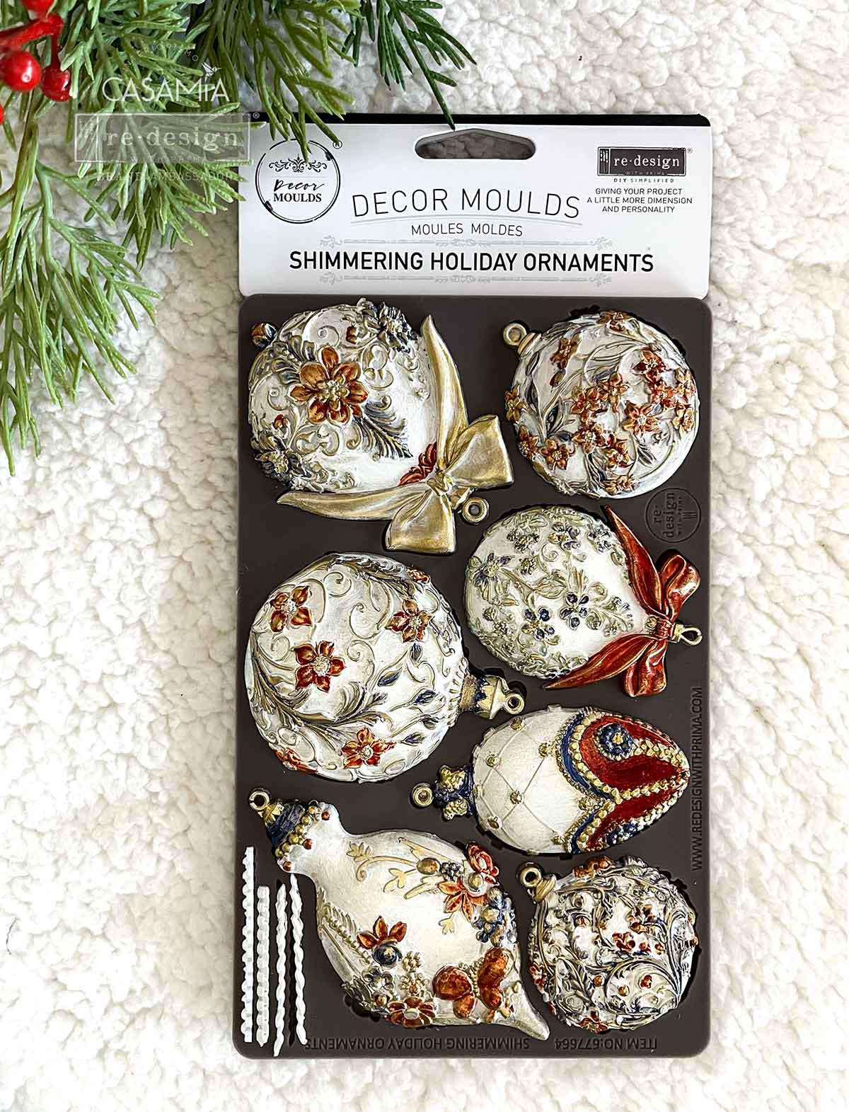 Shimmering Holiday Ornaments - Resin Mould 5"x8"