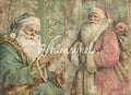 Christmas Traditions Duo | 21”x29” | Large Decoupage Tissue Paper | Whimsykel Designs | vintage santas