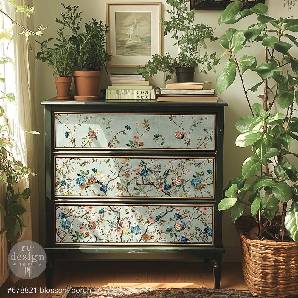 BLOSSOM PERCH | Decoupage Decor Tissue Paper for Furniture | 23.4"x33.1"| Redesign with Prima