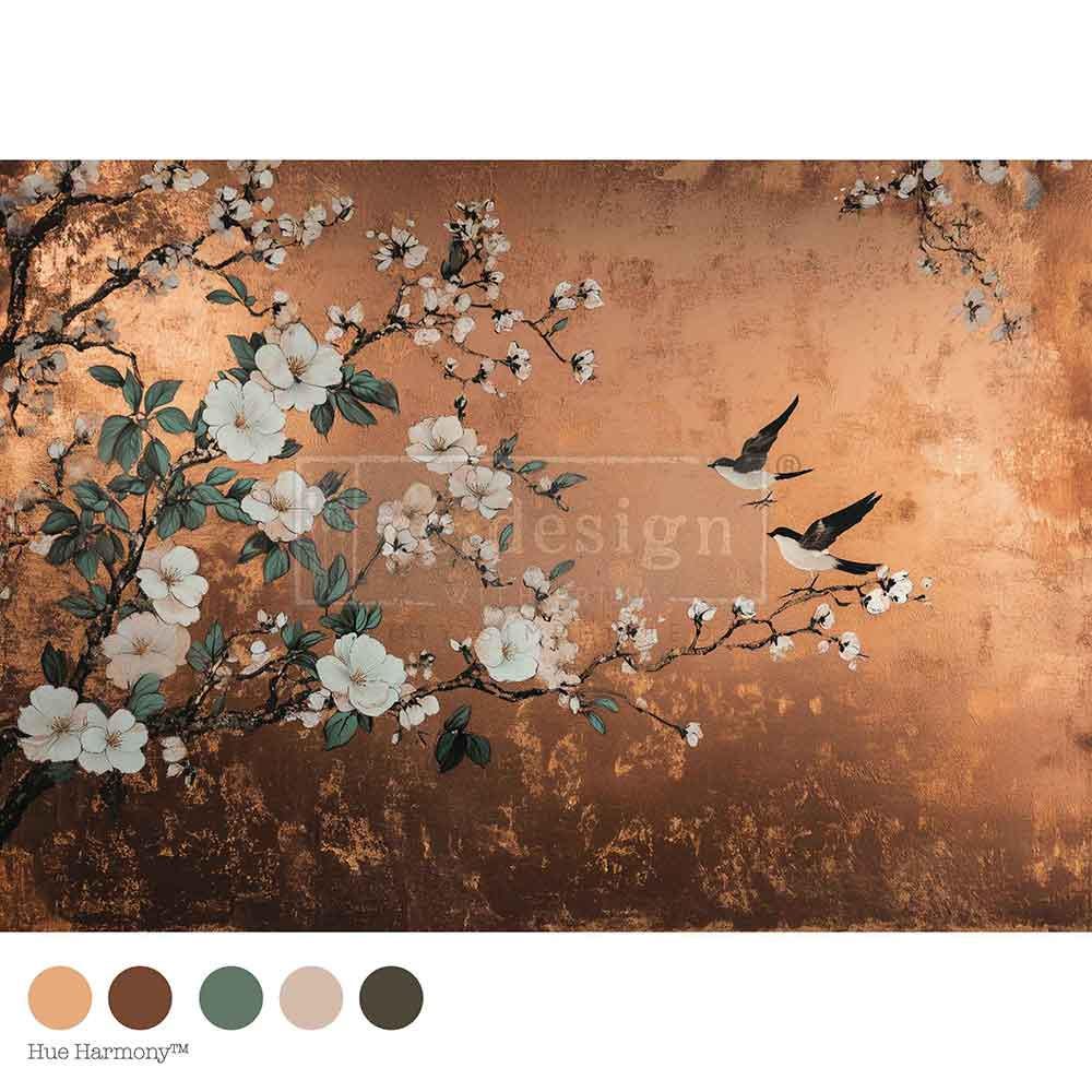 FEATHERS in the GLOW | Decoupage Paper for Furniture | 23.4"x33.1"| Redesign with Prima