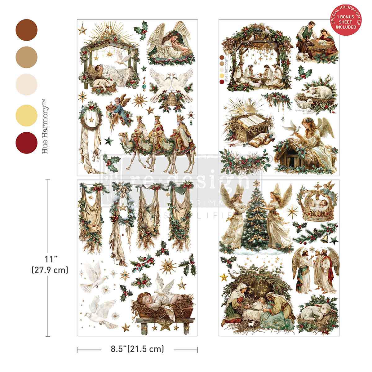 SACRED NIGHT COLLECTION | Middy Transfers | Redesign With Prima | Rub on Transfers | Furniture | Arts & Crafts | 4 sheets-8.5" x 11"