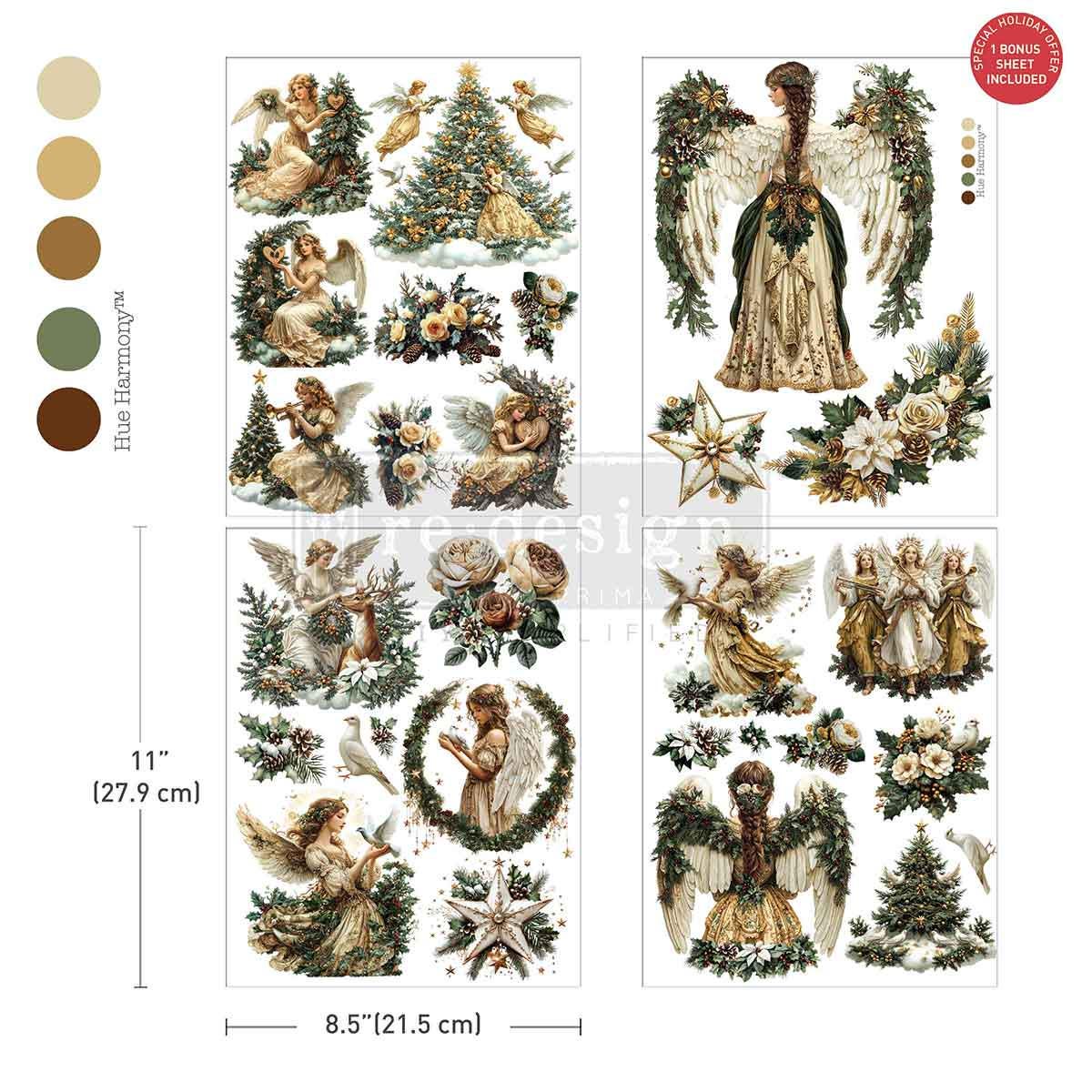HEAVENLY WINGS | Middy Transfers | Redesign With Prima | Rub on Transfers | Furniture | Arts & Crafts | 4 sheets-8.5" x 11"
