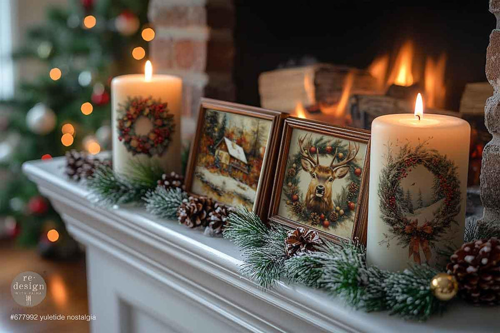 YULETIDE NOSTALGIA | Middy Transfers | Redesign With Prima | Rub on Transfers | Furniture | Arts & Crafts | 4 sheets-8.5" x 11"