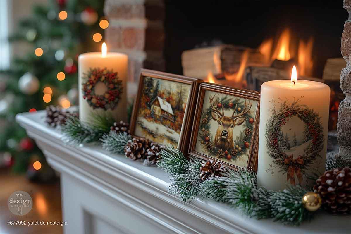 YULETIDE NOSTALGIA | Middy Transfers | Redesign With Prima | Rub on Transfers | Furniture | Arts & Crafts | 4 sheets-8.5" x 11"