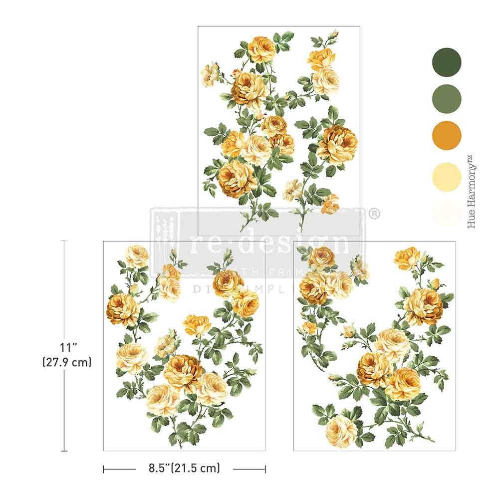 BOUQUET DE PROVENCE | Middy Transfers | Redesign With Prima | Rub on Transfers | Furniture | Arts & Crafts | 3 sheets-8.5" x 11"