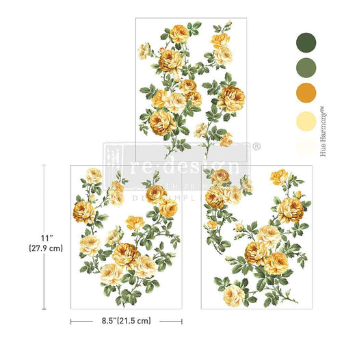BOUQUET DE PROVENCE | Middy Transfers | Redesign With Prima | Rub on Transfers | Furniture | Arts & Crafts | 3 sheets-8.5" x 11" Redesign with Prima