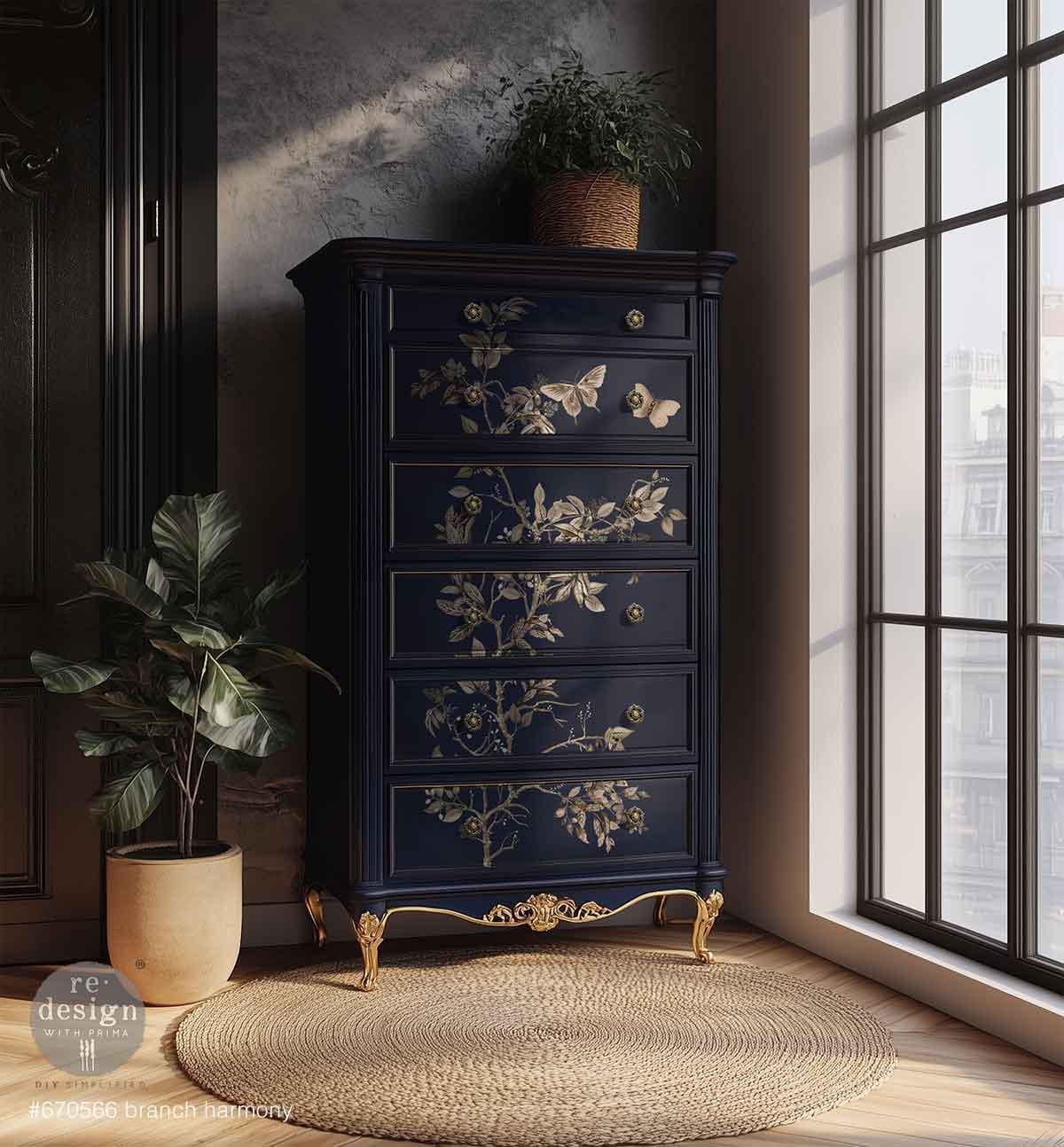 BRANCH HARMONY | Decor Transfers | Redesign With Prima | Rub on Transfers | Furniture | Arts & Crafts | 24"X35", cut into 4 sheets