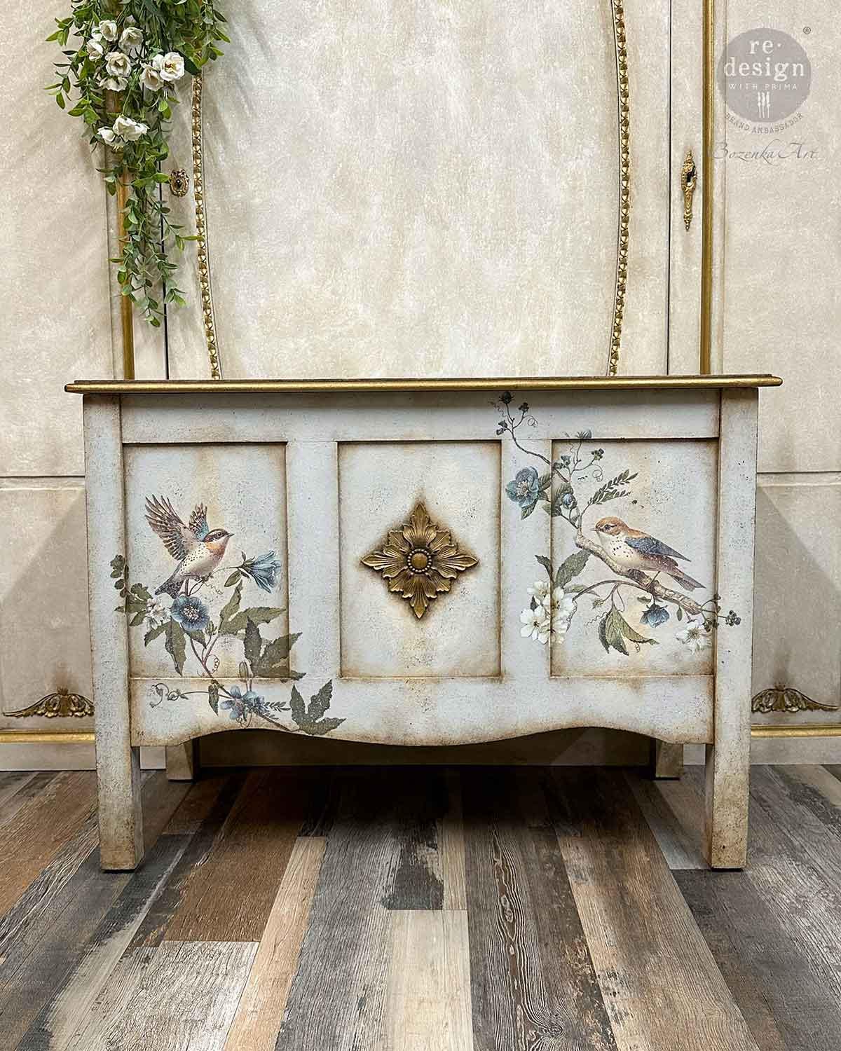 AVIARY ELEGANCE | Decor Transfers | Redesign With Prima | Rub on Transfers | Furniture | Arts & Crafts | 24"X35", cut into 4 sheets
