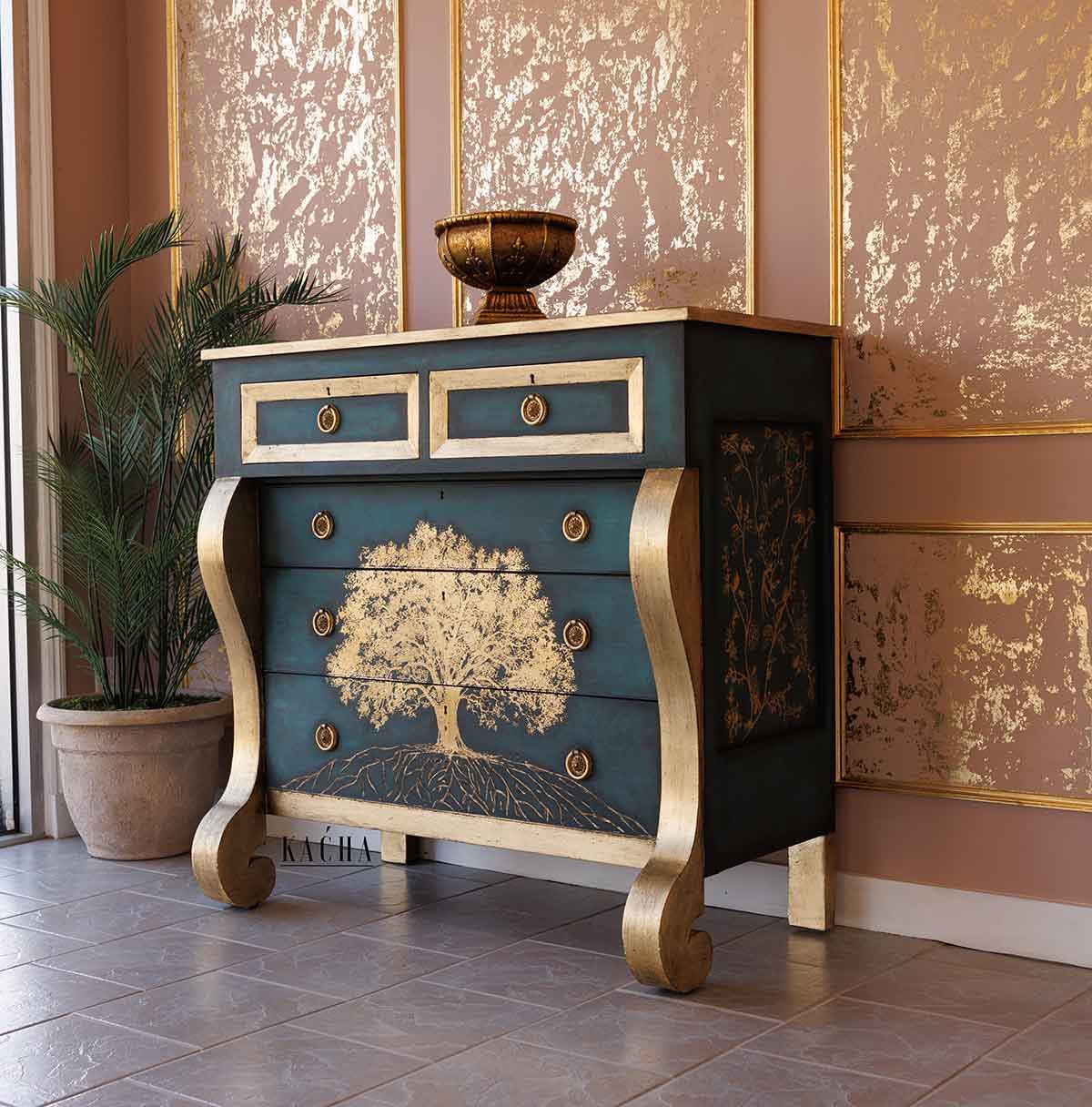GROWTH | Decor Transfers | Redesign With Prima | Gold Foil | Rub on Transfers | Furniture | Arts & Crafts | 18"X24", cut into 2 sheets