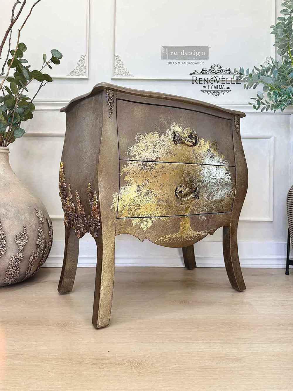 GROWTH | Decor Transfers | Redesign With Prima | Gold Foil | Rub on Transfers | Furniture | Arts & Crafts | 18"X24", cut into 2 sheets