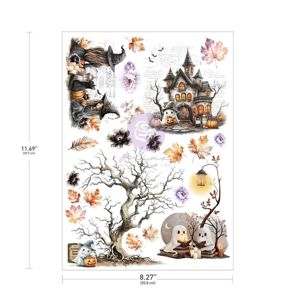 BEWITCHED COLLECTION | A4 Transfers | Redesign With Prima | Rub on Transfers | Furniture | Crafts | 1 sheet-8.5" x 11" | bewitched transfer