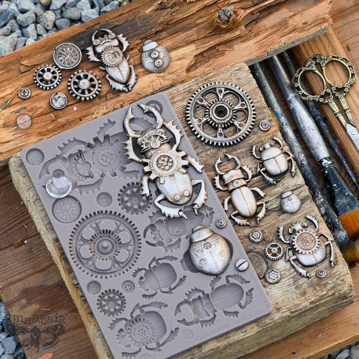 Steampunk Beetles - Resin Mould 5"x8"