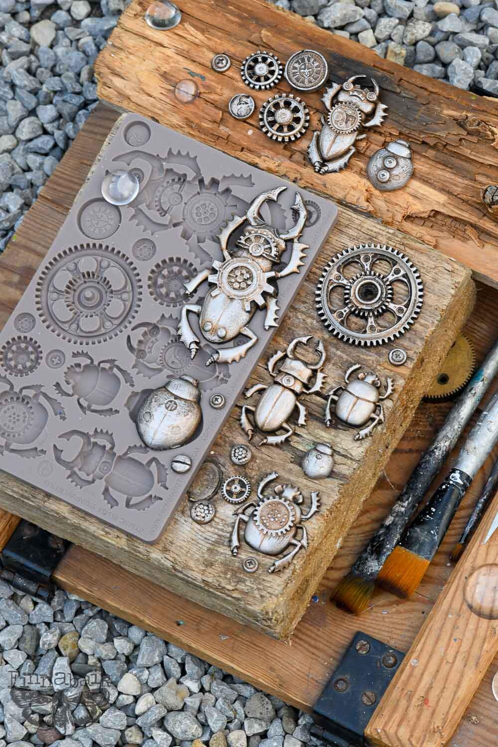 Steampunk Beetles - Resin Mould 5"x8"