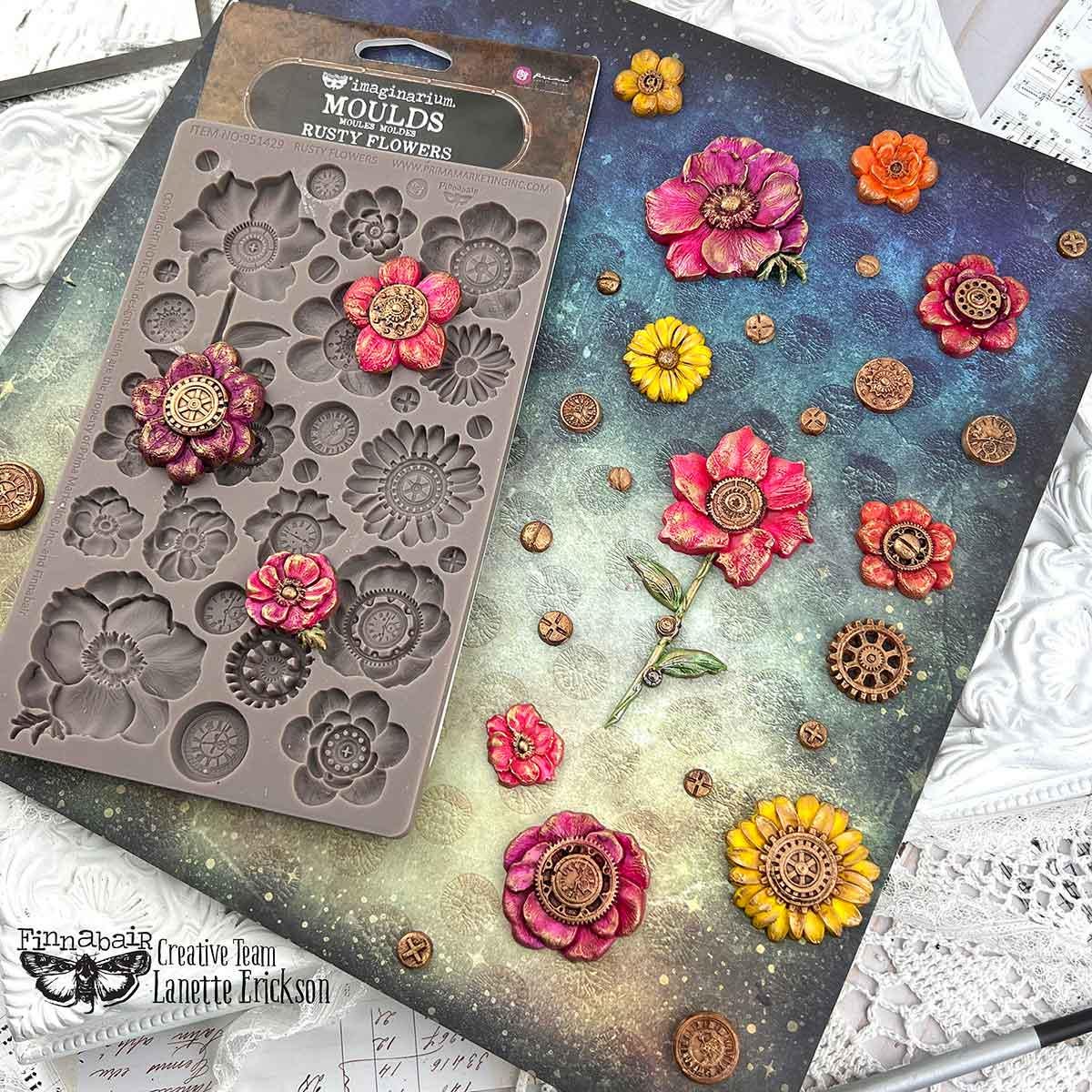 Rusty Flowers - Resin Mould 5"x8"