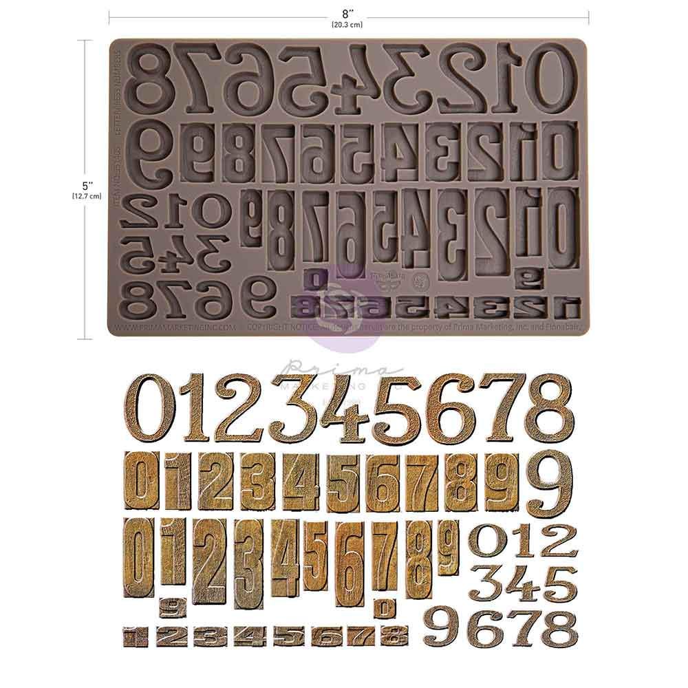 Letterpress Numbers - Resin Mould 5"x8"