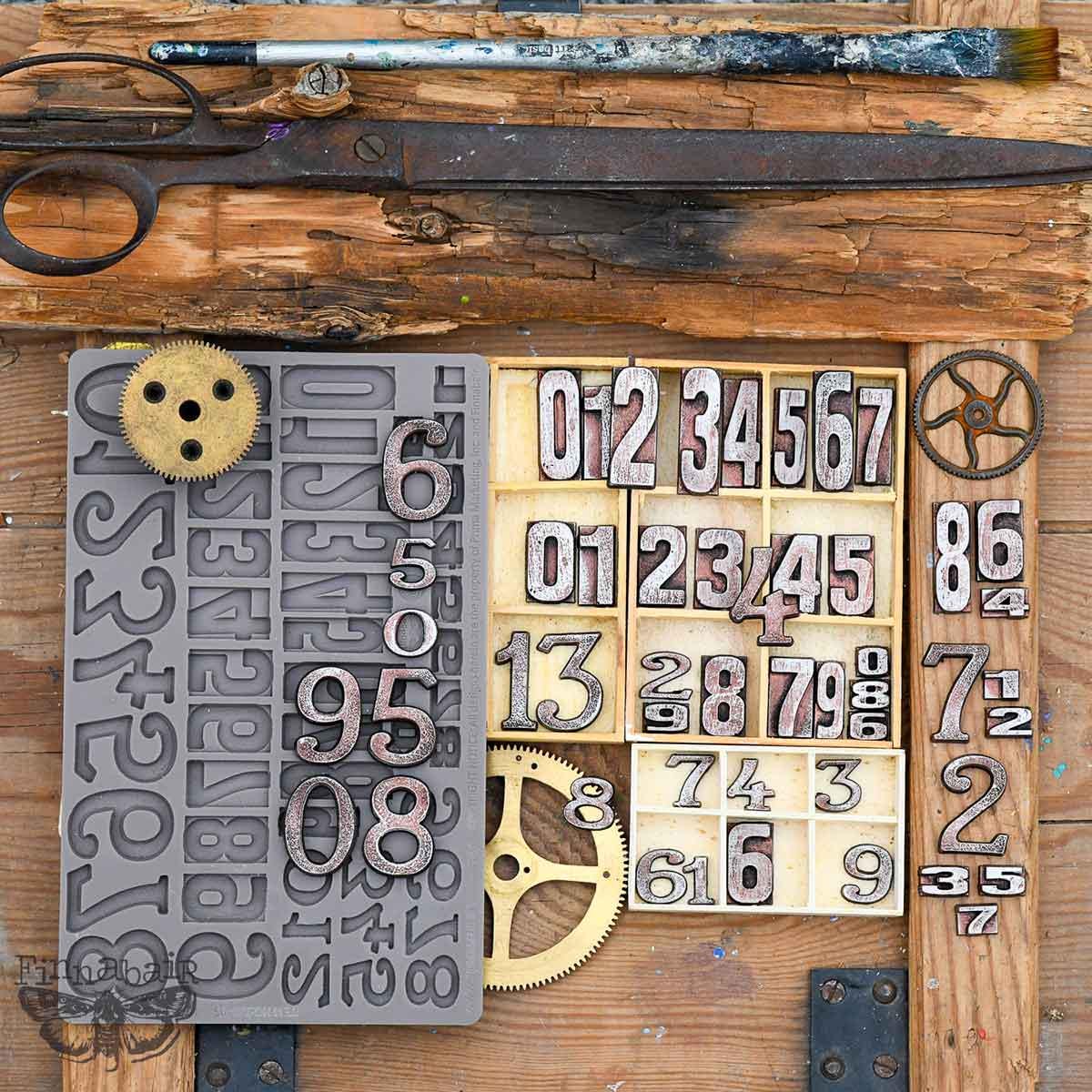 Letterpress Numbers - Resin Mould 5"x8"