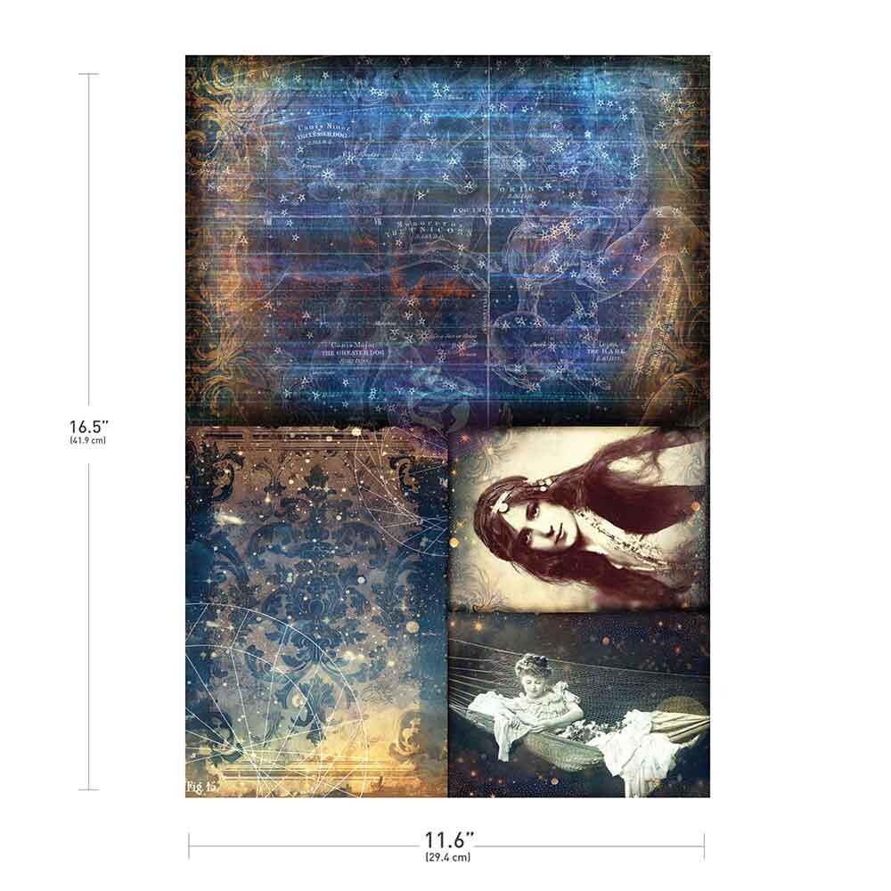 NIGHTDREAMING | A3 Decoupage Paper | Furniture | Arts & Crafts | 11.7"X16.5"; 1 sheet | Redesign with Prima | dreamers and stargazers