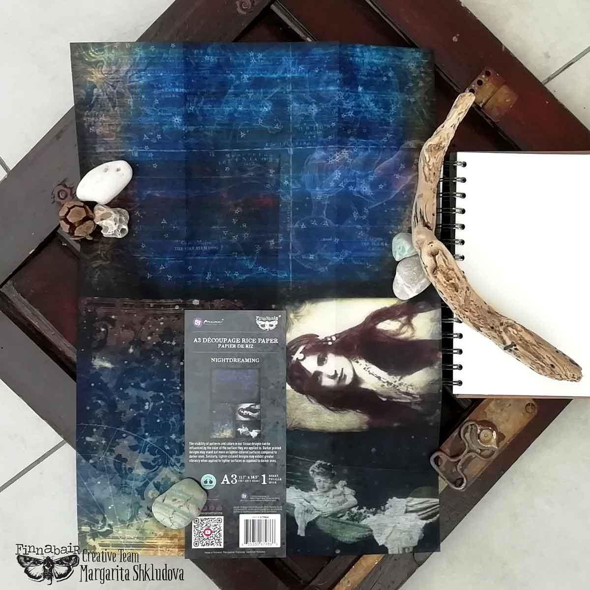 NIGHTDREAMING | A3 Decoupage Paper | Furniture | Arts & Crafts | 11.7"X16.5"; 1 sheet | Redesign with Prima | dreamers and stargazers