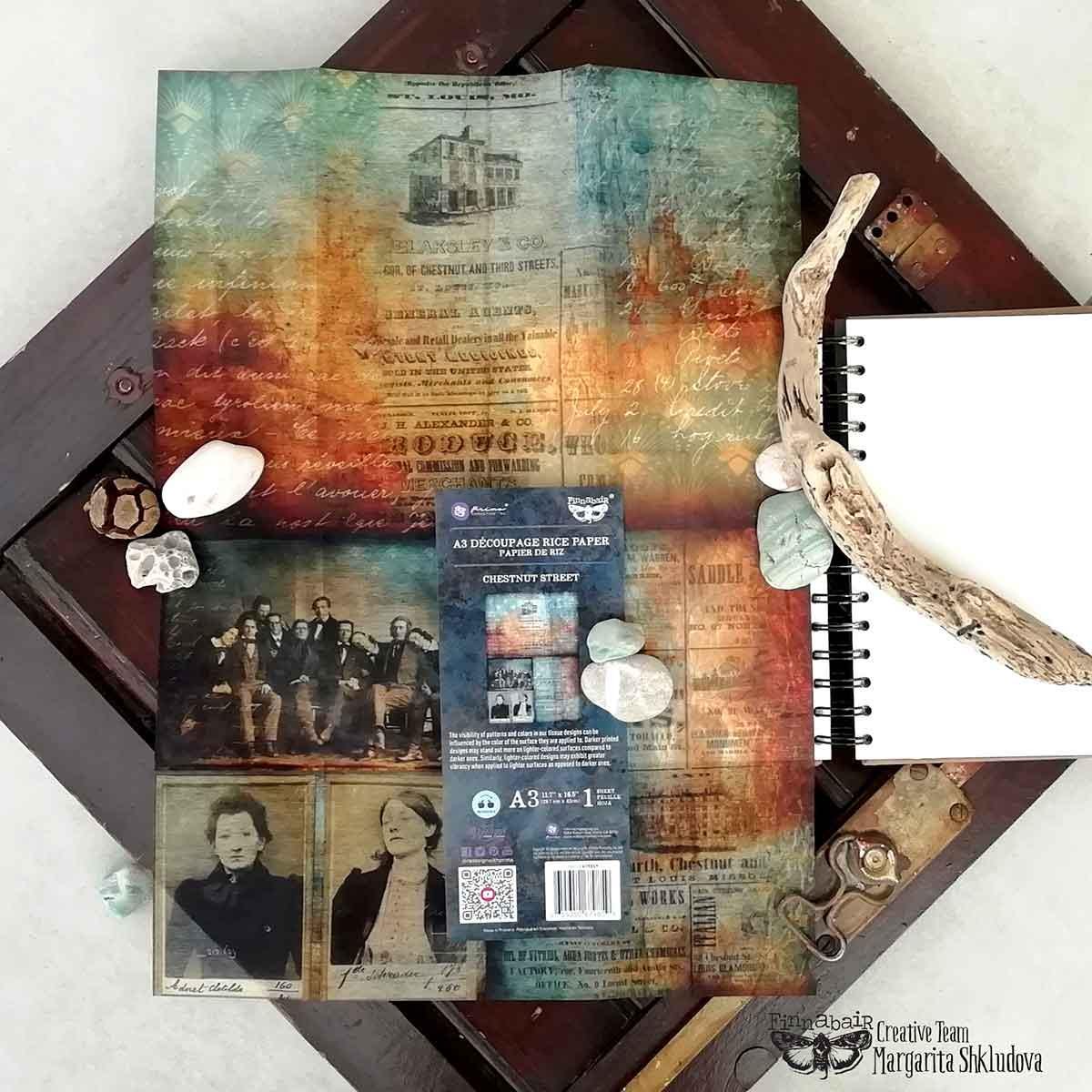 CHESTNUT STREET | A3 Decoupage Paper | Furniture | Arts & Crafts | 11.7"X16.5"; 1 sheet | Redesign with Prima | antique texture