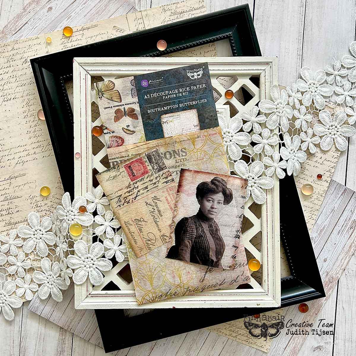 SOUTHAMPTON BUTTERFLIES | A3 Decoupage Paper | Furniture | Arts & Crafts | 11.7"X16.5"; 1 sheet | Redesign with Prima | layered butterflies