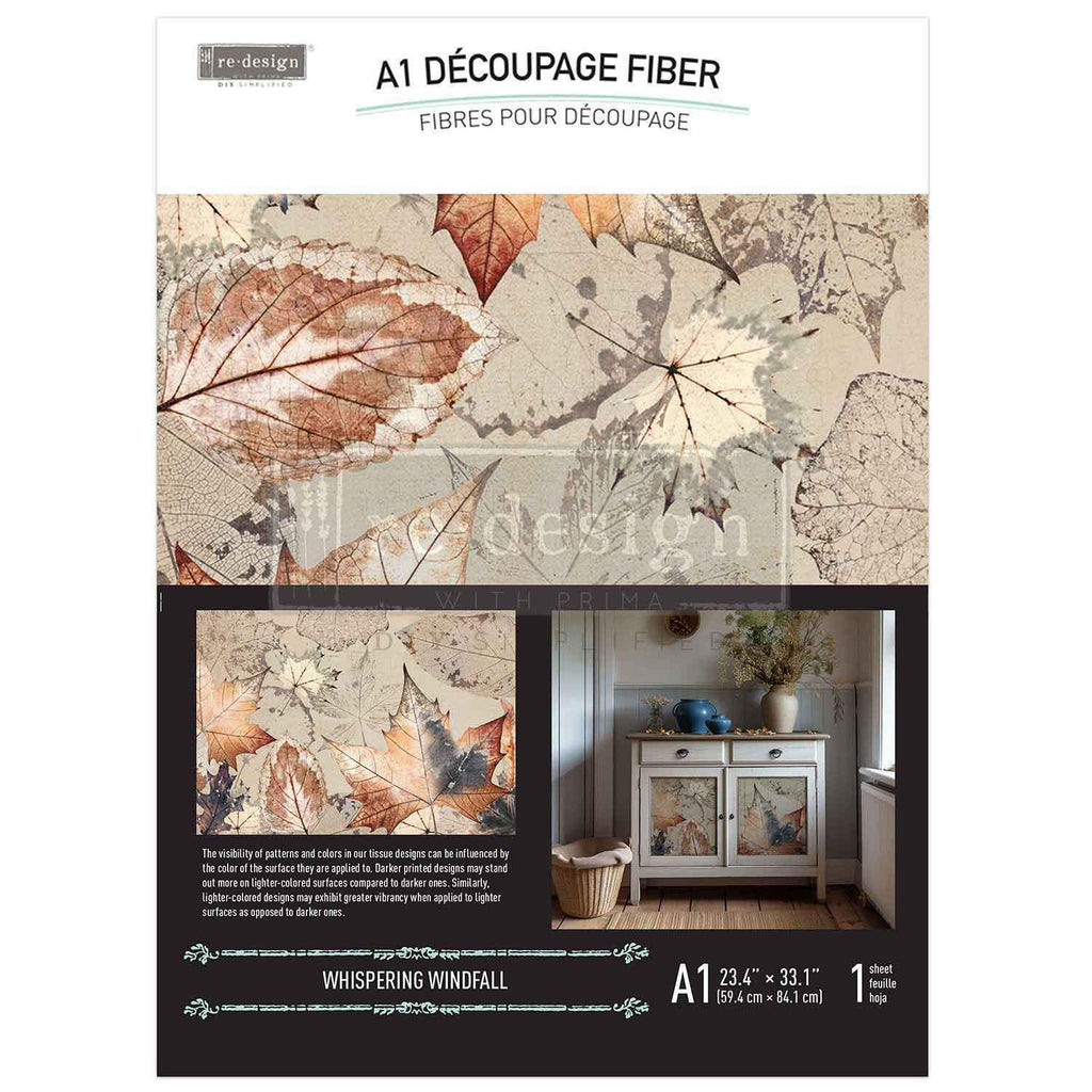 WHISPERING WINDFALL | Decoupage Decor Tissue Paper for Furniture | 23.4"x33.1" | Redesign with Prima