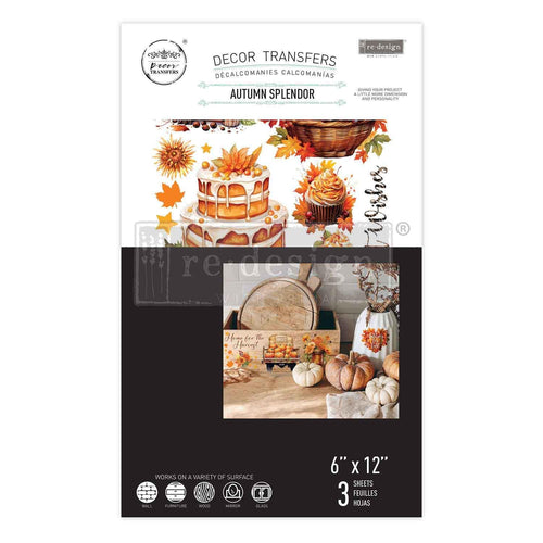 AUTUMN SPLENDOR | Small Transfers | Redesign With Prima | Furniture | Arts & Crafts | 6"x12", cut into 3 sheets Redesign with Prima