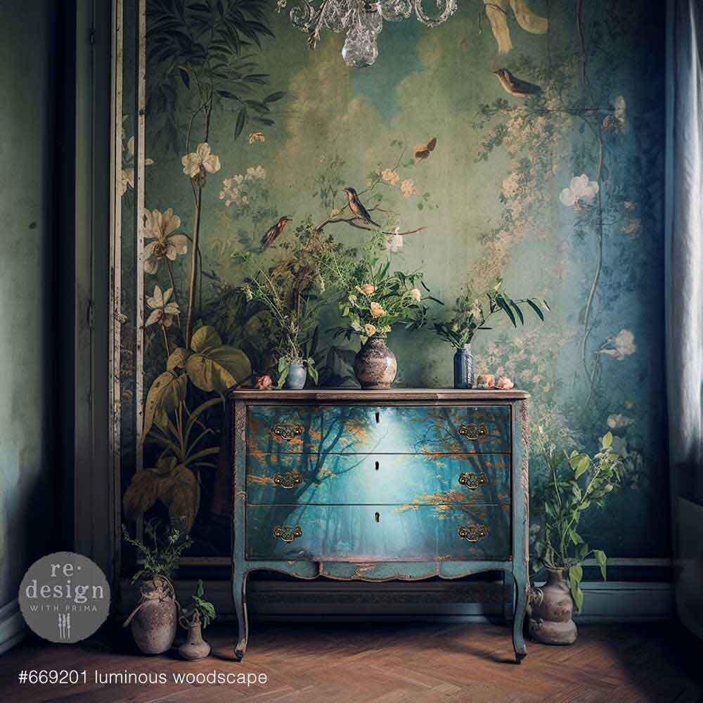 LUMINOUS WOODSCAPE | Decoupage Decor Tissue Paper for Furniture | 23.4"x33.1" | Redesign with Prima