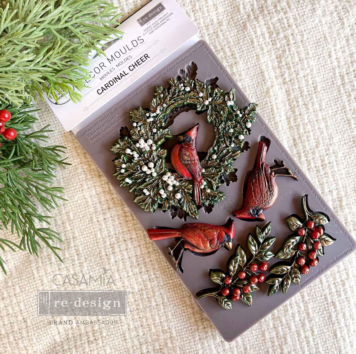 Cardinal Cheer  - Resin Mould 5"x8"