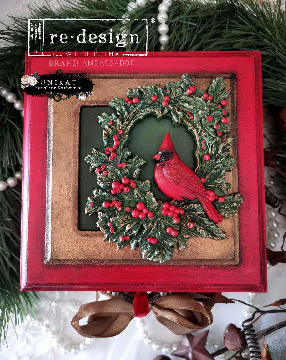 Cardinal Cheer  - Resin Mould 5"x8"