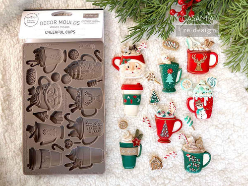 Cheerful Cups - Resin Mould 5"x8" Redesign with Prima