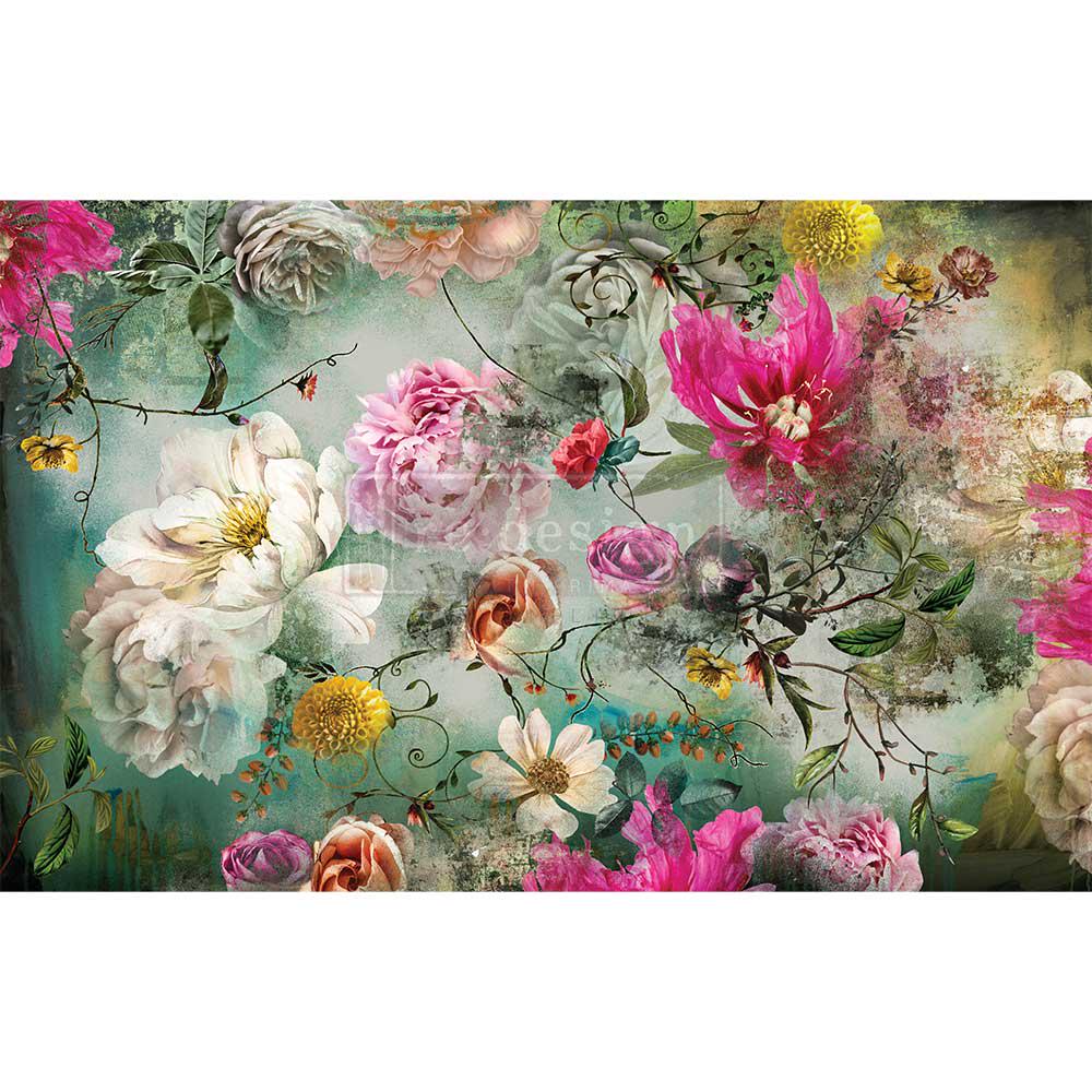 ADELINA | Decoupage Decor Tissue Paper for Furniture | 19.5"x30" | Redesign with Prima | colorful burst of flowers