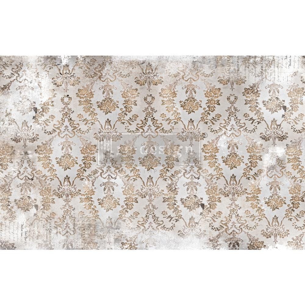 WASHED DAMASK | Decoupage Decor Tissue Paper for Furniture | 19.5"x30" | Redesign with Prima