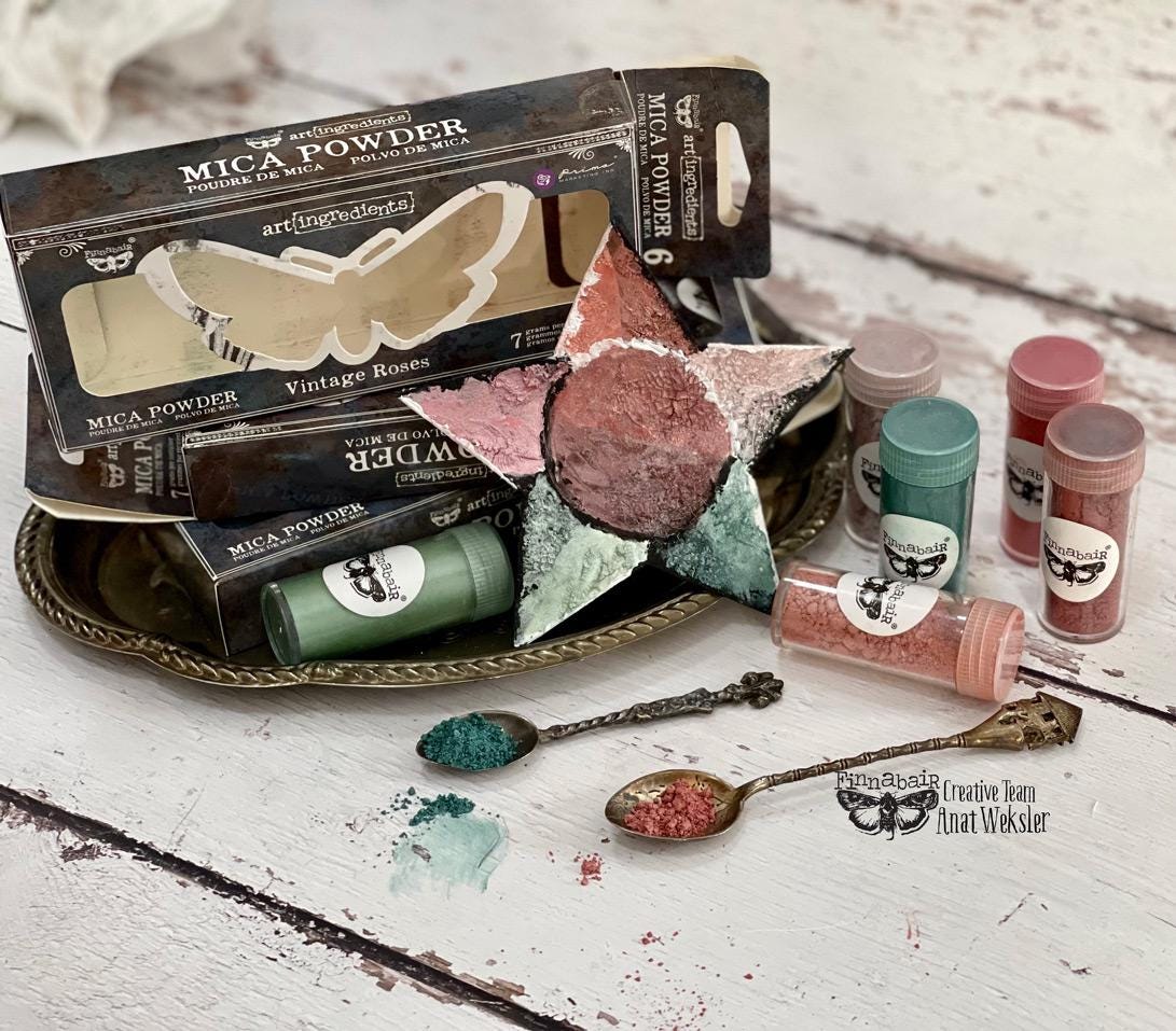 MICA POWDERS | Art Ingredients | Vintage Roses | Arts | Crafts | Resin | 7g bottle set of 6