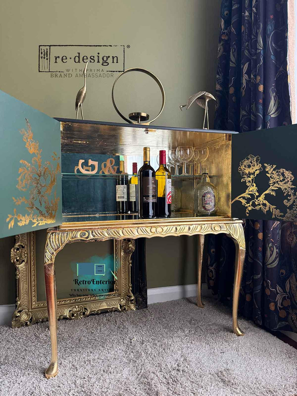 ÉGLANTINE ELEGANCE | Decor Transfers | Redesign With Prima | Foil | Furniture | Arts & Crafts | 18"X24", cut into 2 sheets