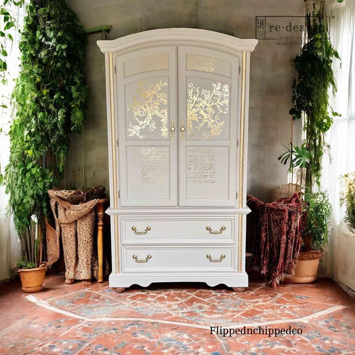 ÉGLANTINE ELEGANCE | Decor Transfers | Redesign With Prima | Foil | Furniture | Arts & Crafts | 18"X24", cut into 2 sheets